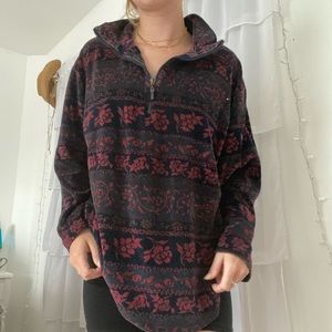 Vintage patterned fleece pullover
